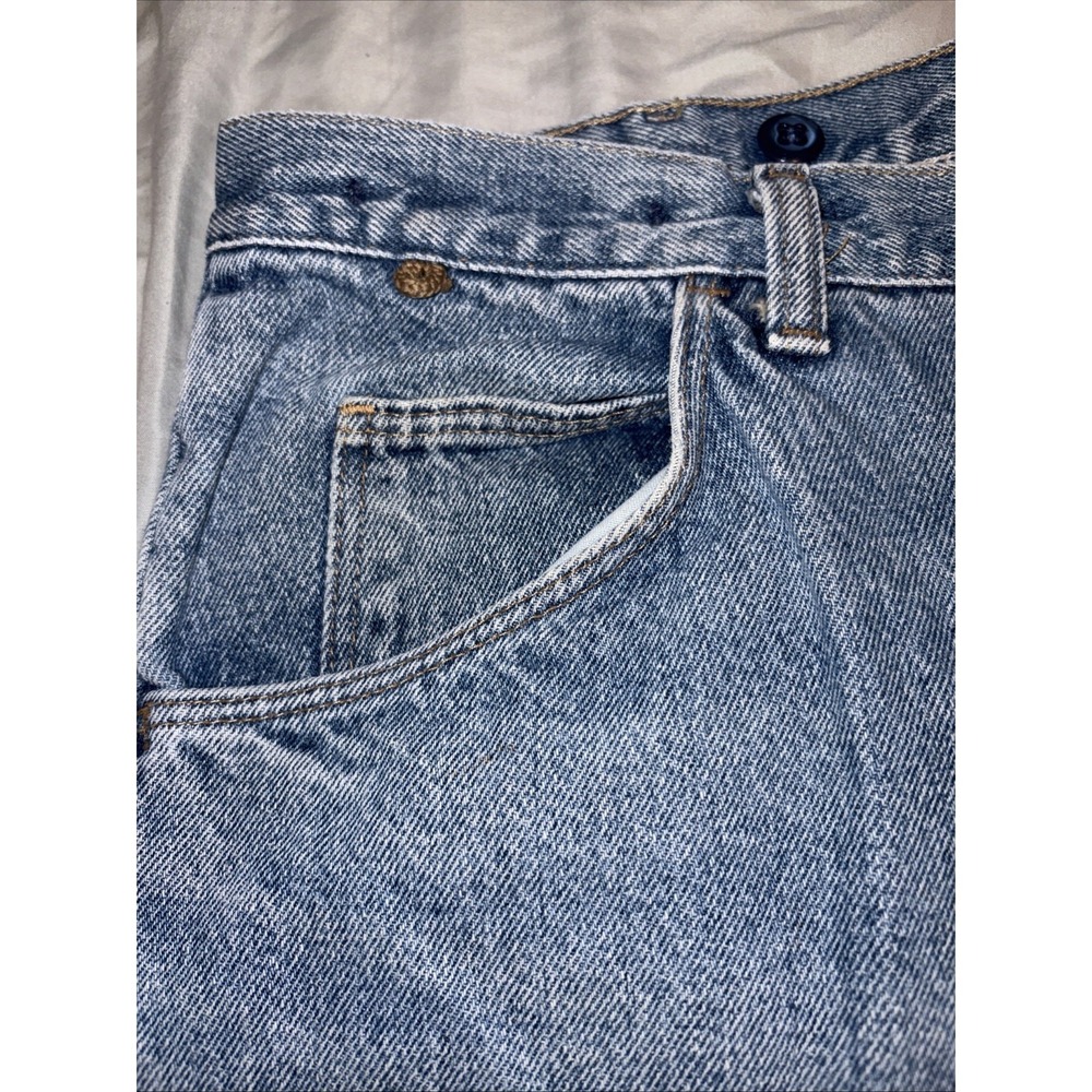 Vtg 90s Men's 34x 32 Wrangler Rugged Wear Brush 2 Tone Jeans - Picture 3 of 10